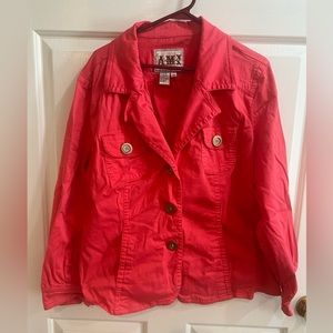 Womans AMX Salmon Buttoned front blazer/jacket - 2X- multiple buttoned pockets